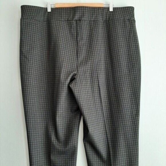 LAURA PLUS / Houndstooth Pull-on Comfy Dress Pants Gray & Black Sz 22 - Picture 7 of 9